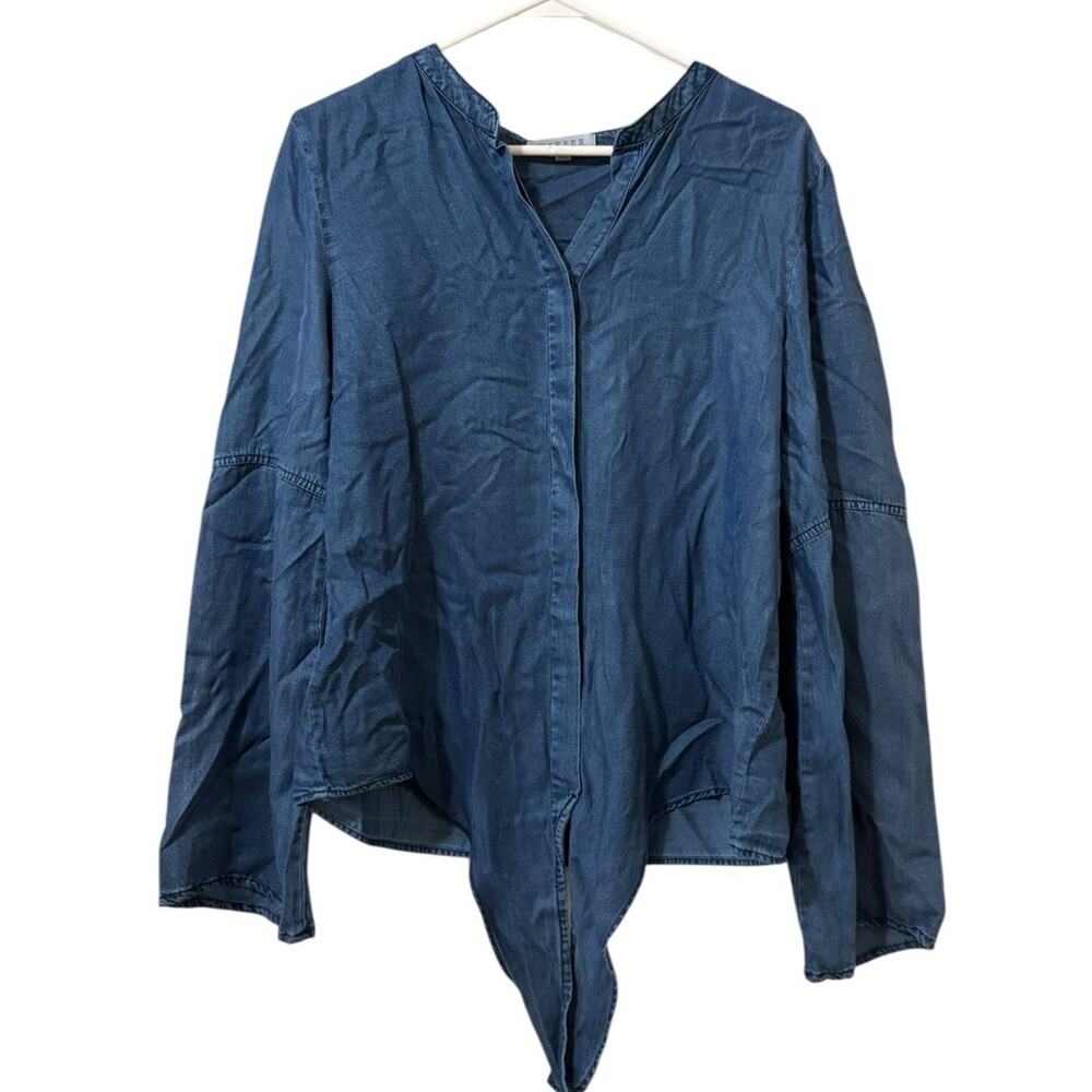 Harper Women Size Medium Tencel Shirt Top Lightweight Denim Look Hippie City